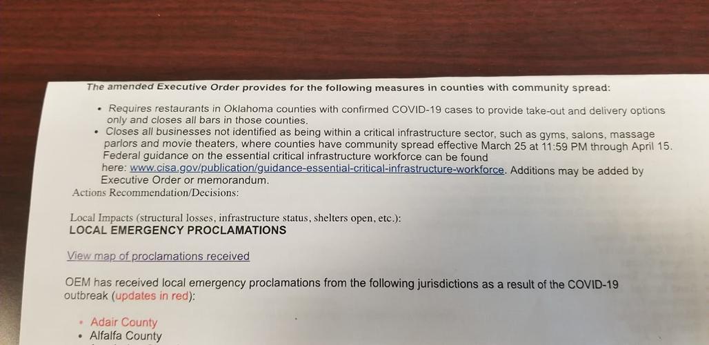 Choctaw County to be under 'safer at home' declaration after reporting