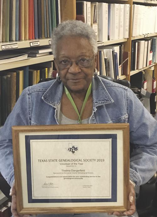 Thelma Dangerfield wins state genealogy award