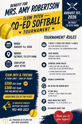 Benefit softball tournament for Amy Robertson set for Aug. 1
