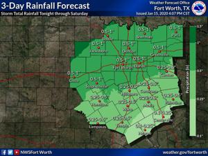 Forecast for Thursday, Jan. 16: Good chance for rain today and tomorrow