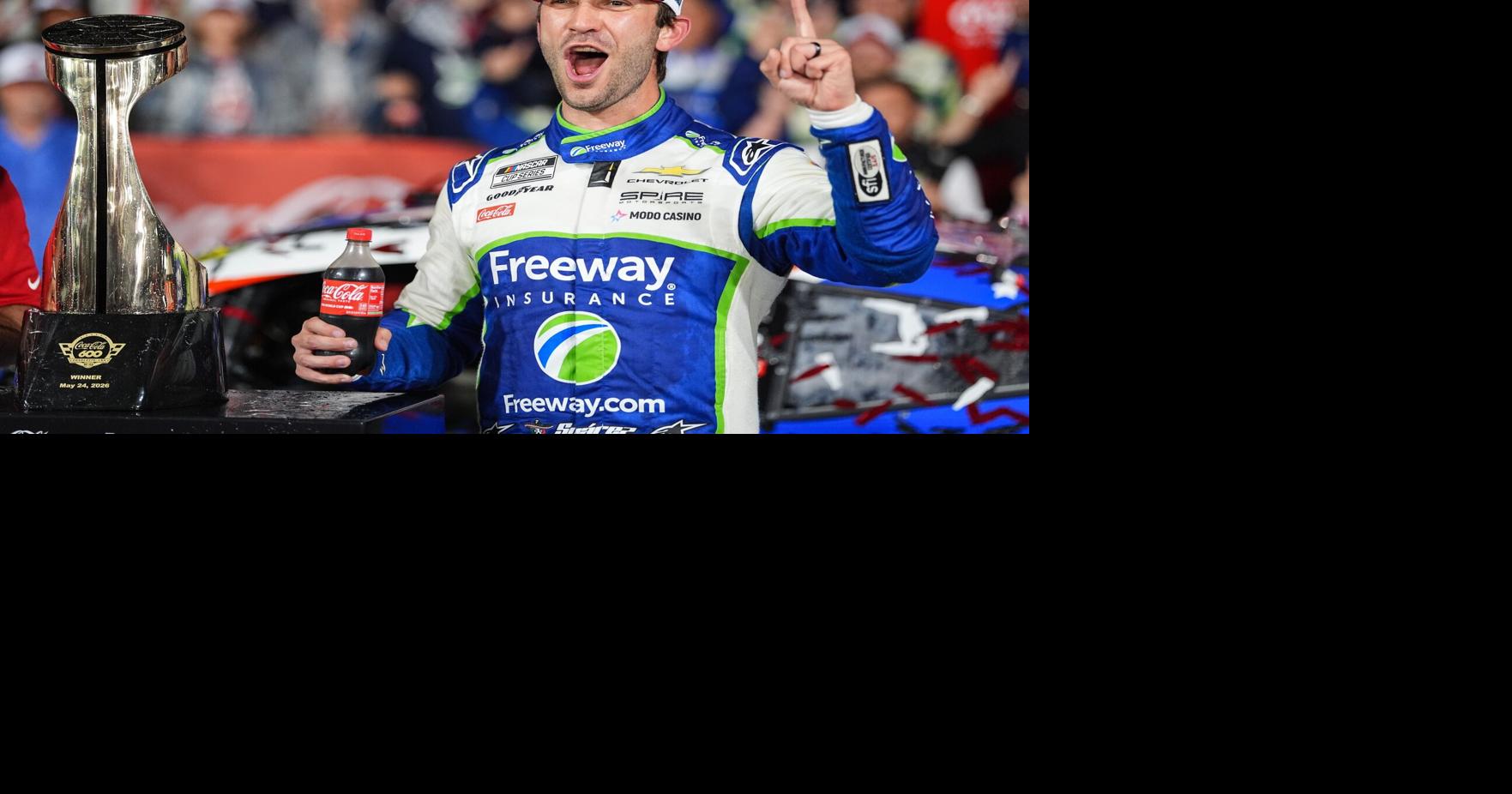 Daniel Suarez wins the rain-shortened Coca-Cola 600 after NASCAR honors the late Kyle Busch