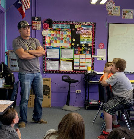 U.S. Marine Corporal Colton Wise visits Aaron Parker Elementary