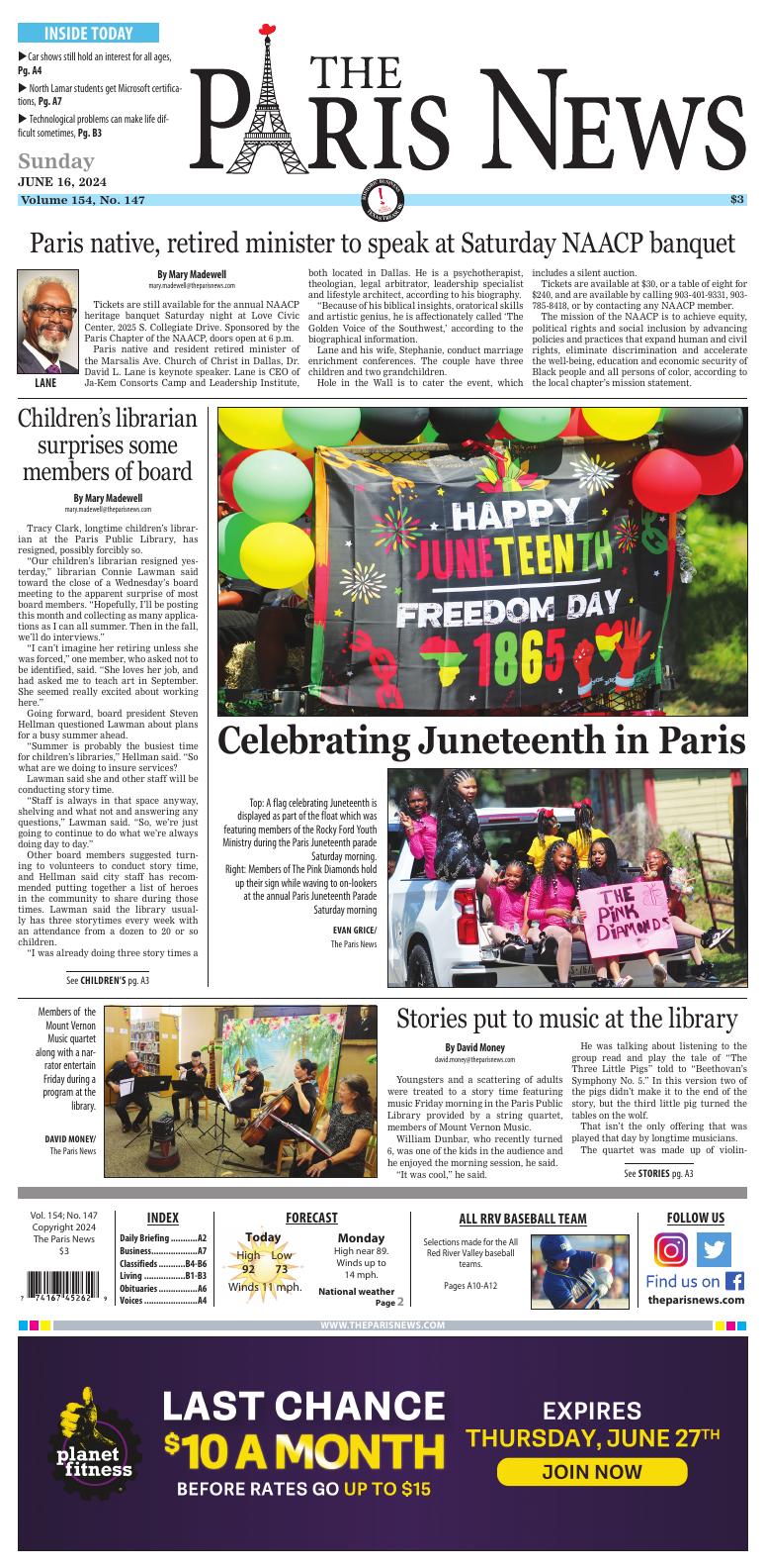 Page A01 | The Paris News | Theparisnews.com