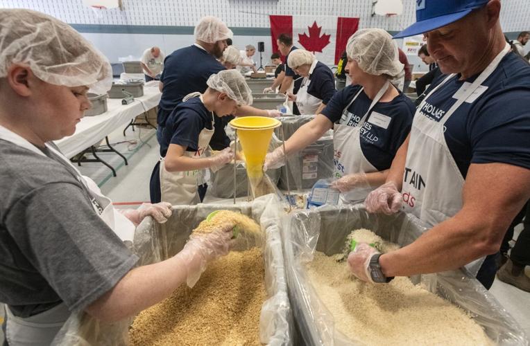 Food Repacking Event One Million Meals Peterborough hits food packing goal