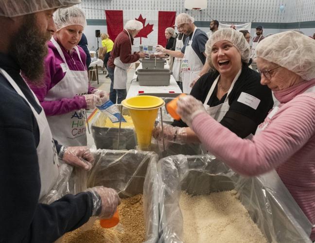 Food Repacking Event One Million Meals Peterborough hits food packing goal