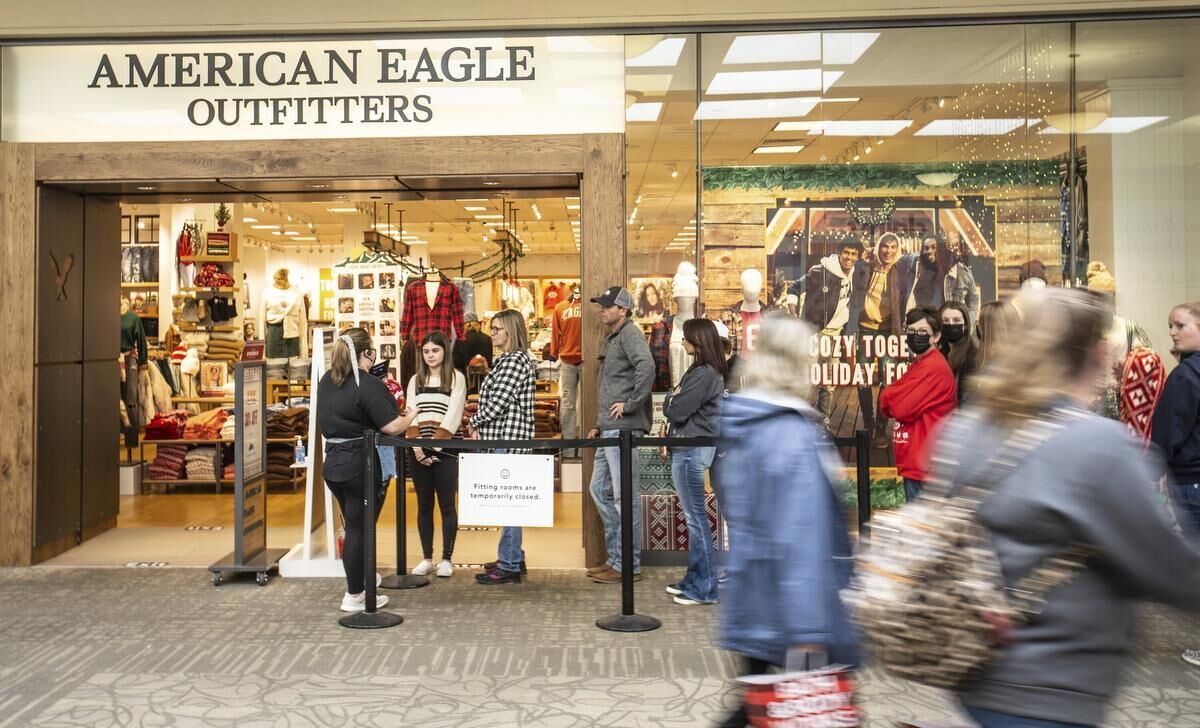 Shoppers at American Eagle Outfitters store in Peterborough may