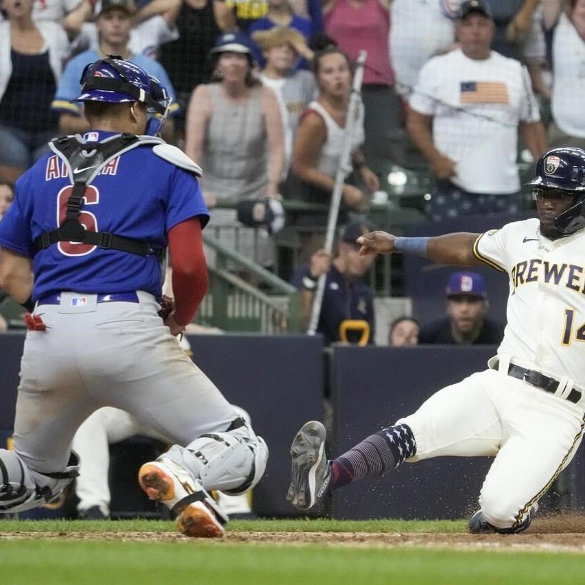 Left fielder Ian Happ saves Cubs with 2 late throws to plate in wild 7-6  win over Brewers in 11