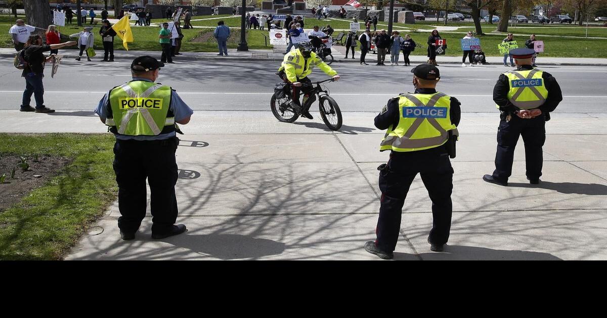 Photos: Anti-lockdown rally returns to Peterborough park