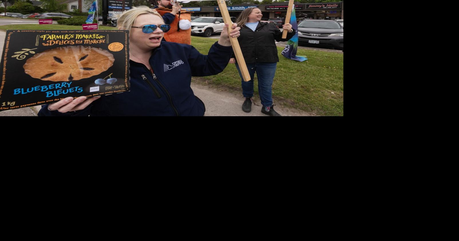 Unions join forces for pie day rallies at local MPP offices