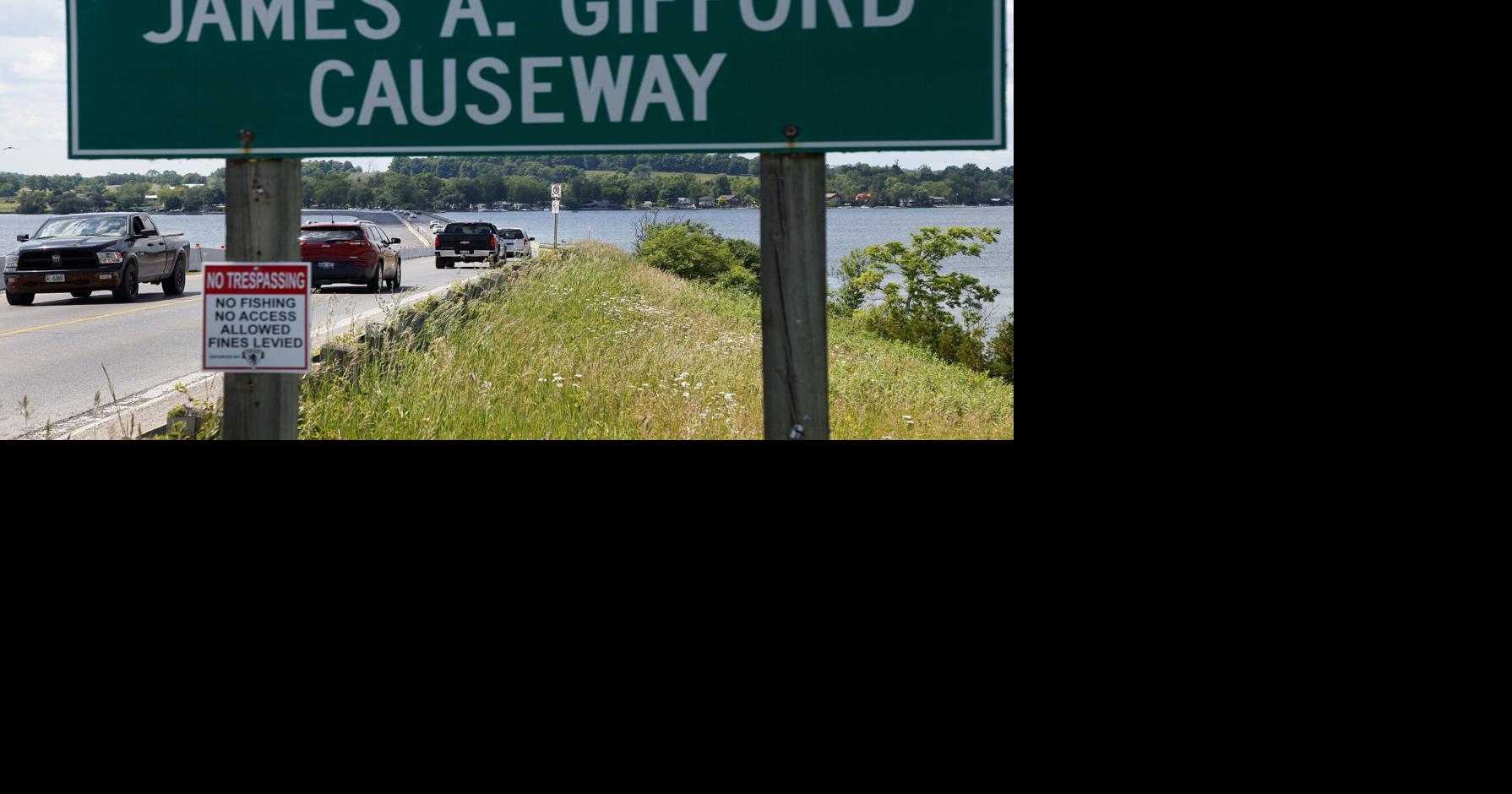 Complete emergency closure of James A. Gifford Causeway, between