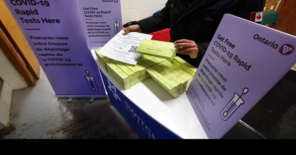 COVID19 rapid antigen test kits being given out at Peterborough Public