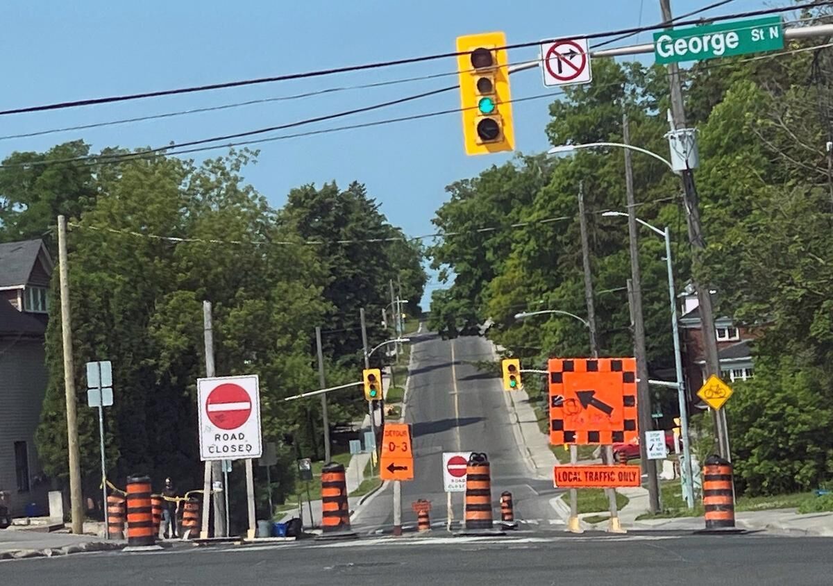 A section of busy Parkhill Road West in Peterborough closed for