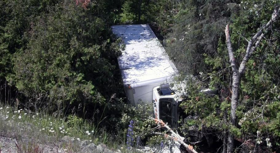 Brampton driver charged after his truck blows off the road