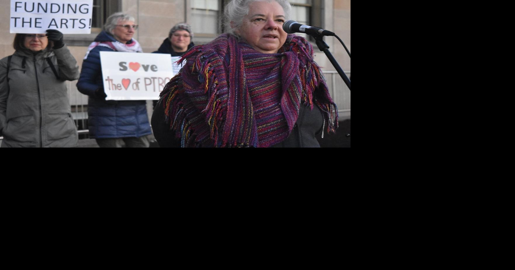 Rally outside city hall on Tuesday afternoon