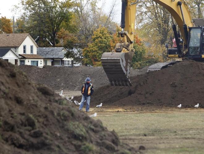 Photos Work underway on new twinpad arena and library branch