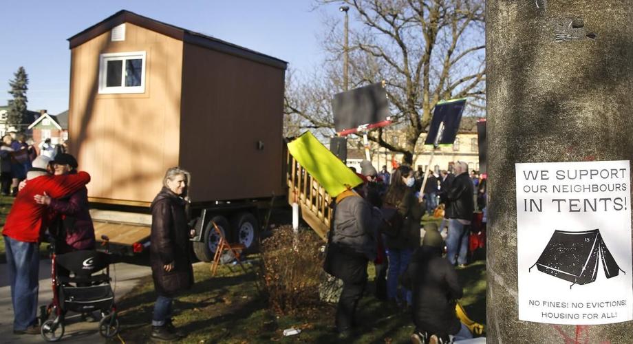 Photos: Tiny homes needed, Peterborough rally-goers hear