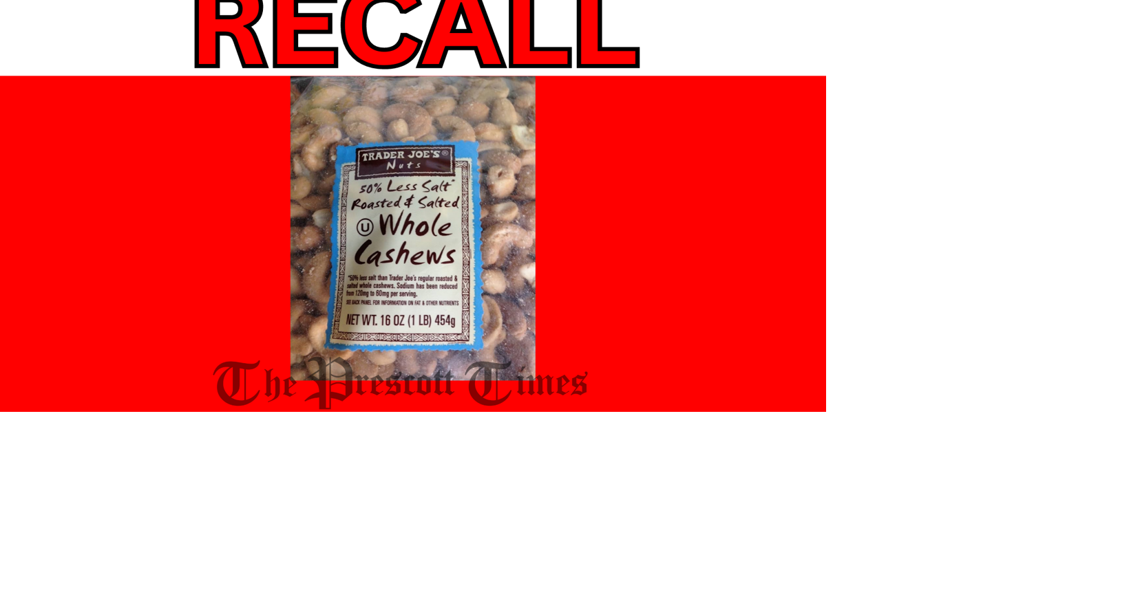 Wenders LLC Recalls Trader Joes Nuts – 50% Less Sodium Roasted & Salted ...