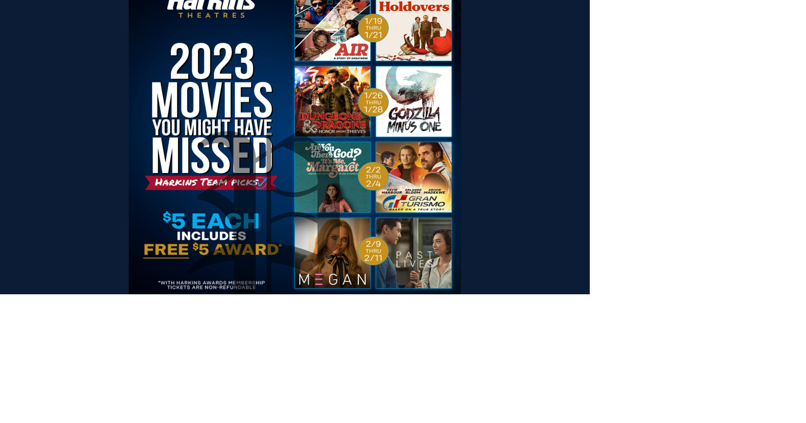 Harkins Presents Movies You Might Have Missed Series Arts