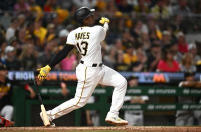 Ke'Bryan Hayes swings bat for first time since injury as he nears