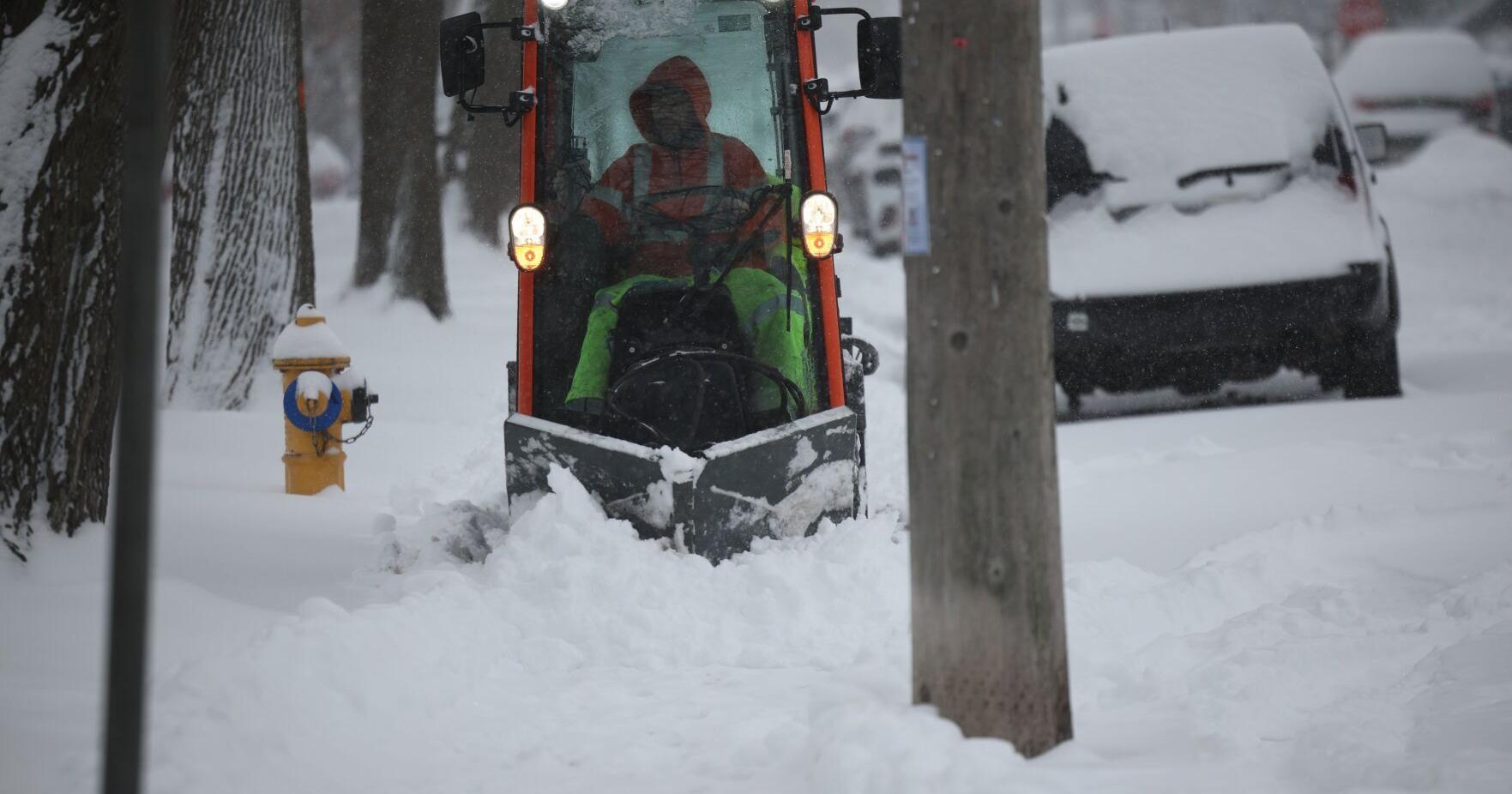 Elmira sidewalk snow - clearing service on the block