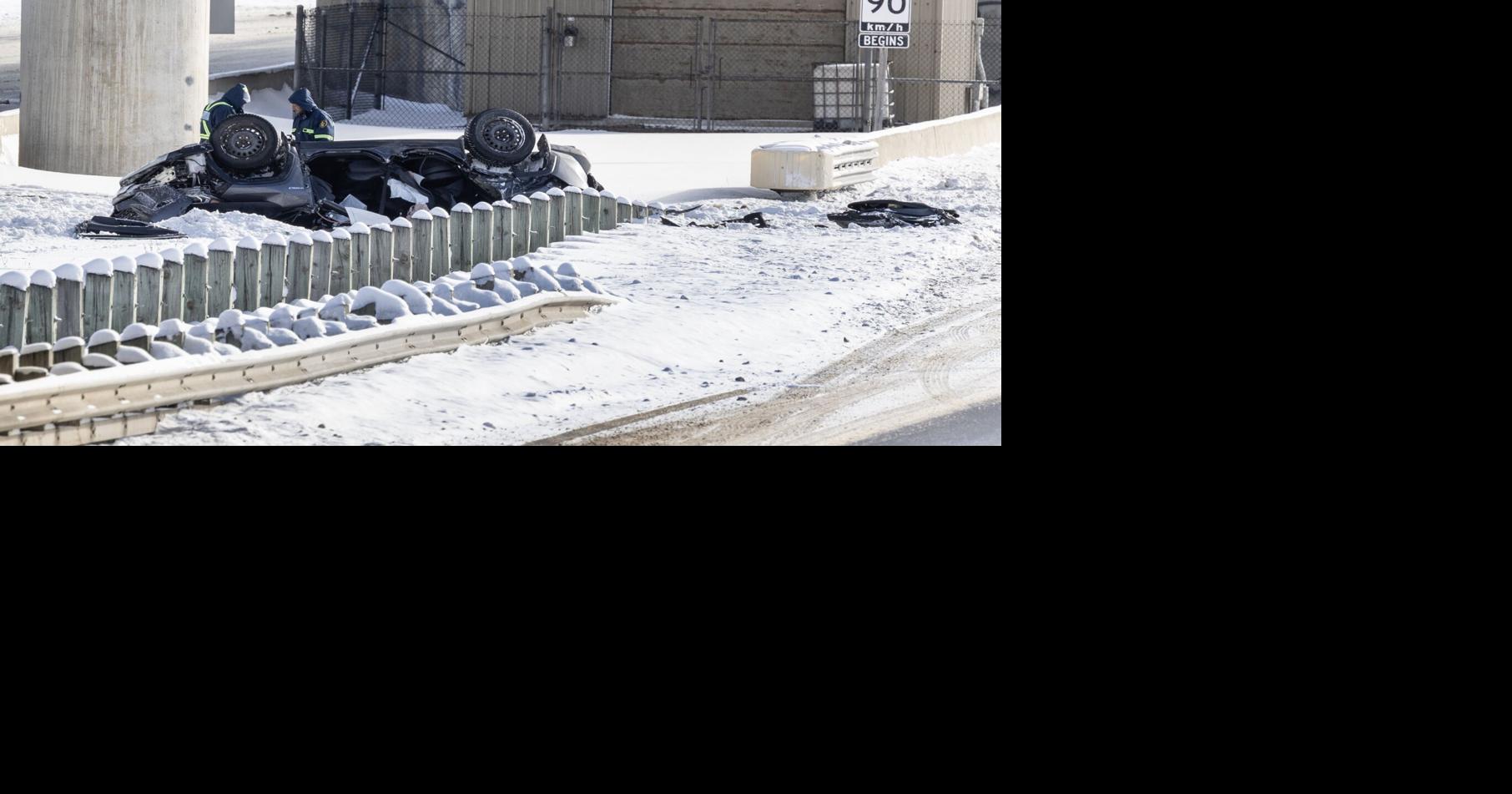 A motorist has died after their vehicle went off the Highway 7/8 flyover, landing on King Street East.