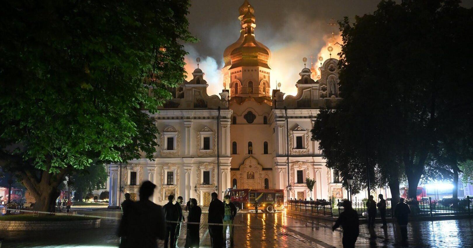 Russian attack sets fire to centuries - old religious site in Kyiv and kills 5 in Kharkiv