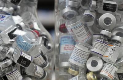 Empty COVID-19 vaccine vials