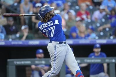 MLB Blue Jays 27 Vladimir Guerrero Jr. Red Cool Base Men Jersey