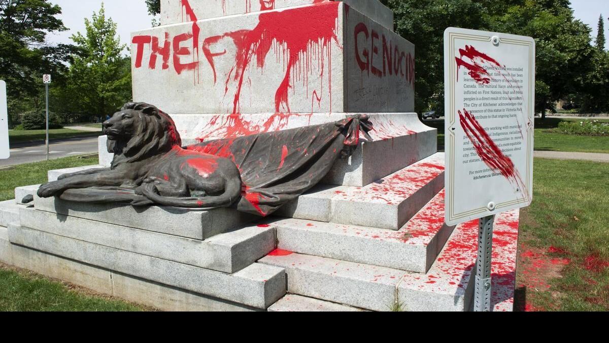 Kitchener's Queen Victoria statue splashed with red paint again