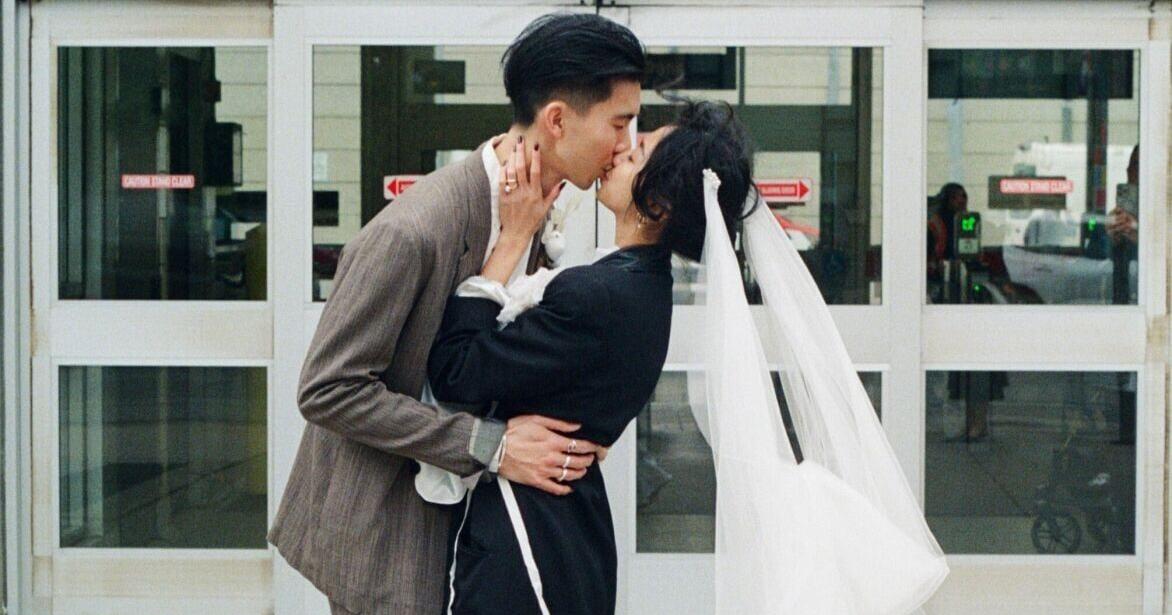 This Toronto couple had a perfect met-at-Bathurst-station wedding — complete with the smell of patties
