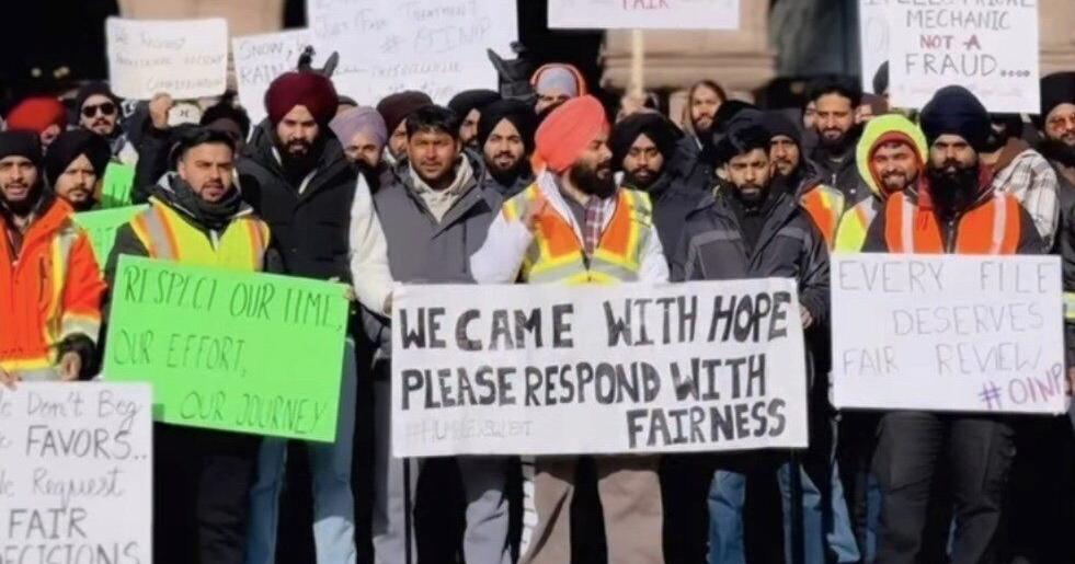 Cambridge resident Ramandeep Kalsi was among the hundreds protesting Ontario’s return of Skilled Trade permanent residency files. “We’re collateral damage for the government’s political motives,” he said.