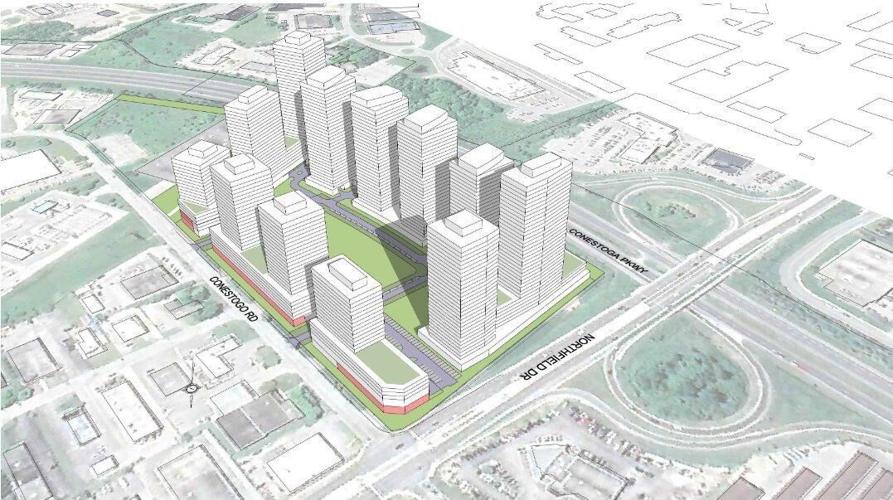 12 towers proposed at former Waterloo carpet factory