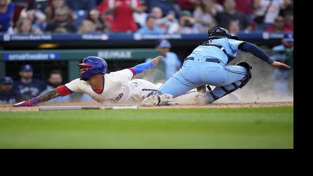 Biggio's plunk lifts Blue Jays over Phillies 2-1; Romano earns