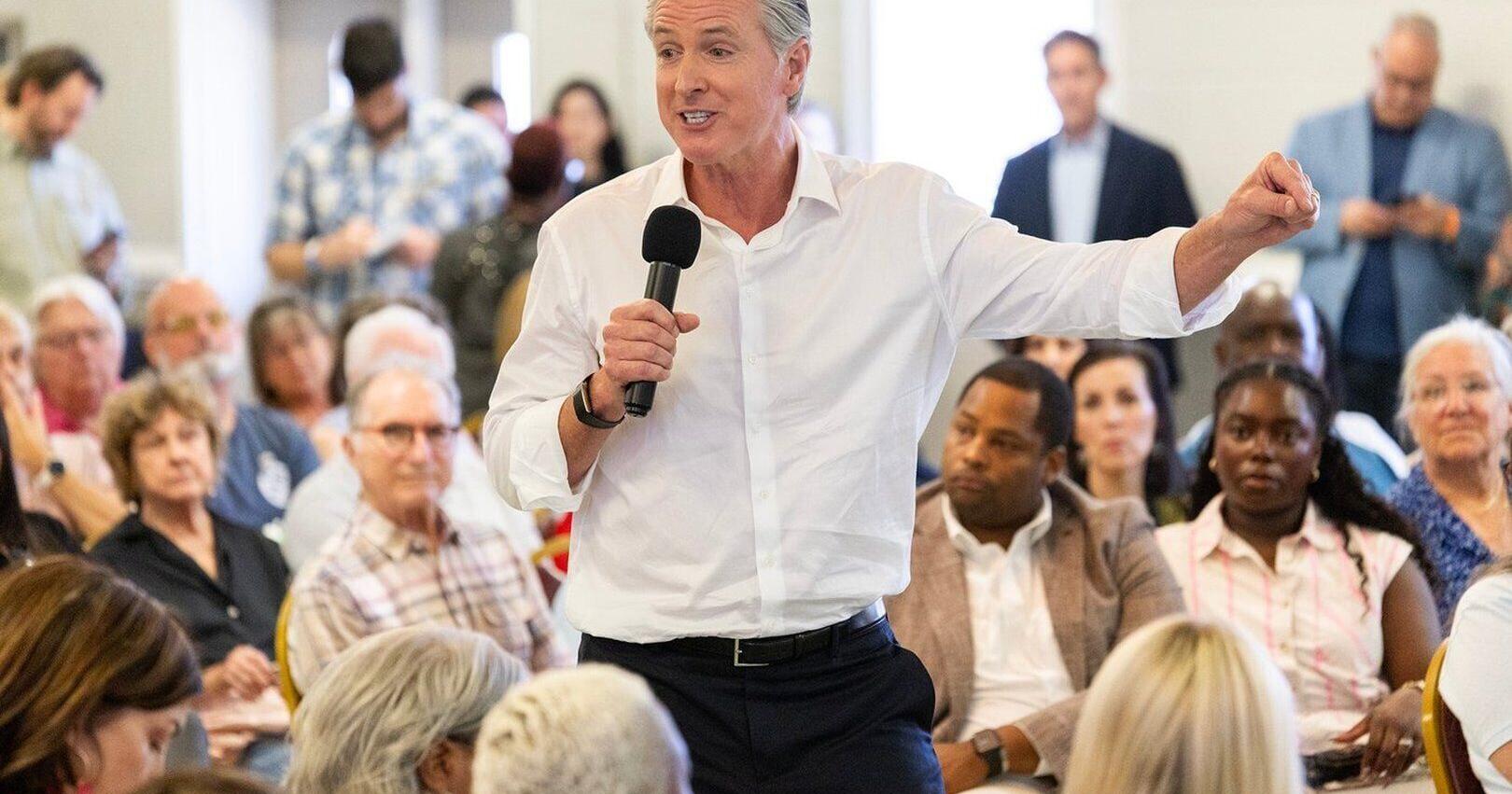 California made Gavin Newsom famous . Will it drag down his 2028 presidential ambitions ?