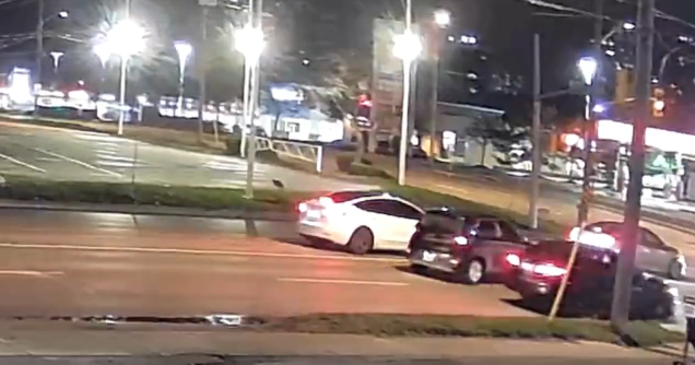 Police have released a dramatic video of a shooting Sunday morning at a Waterloo intersection between the occupants of two black cars.