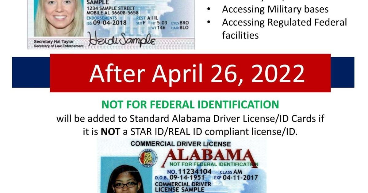 Alabama Non Driver Identification Example Remember to upgrade Alabama driver’s license | News | theredstonerocket.com