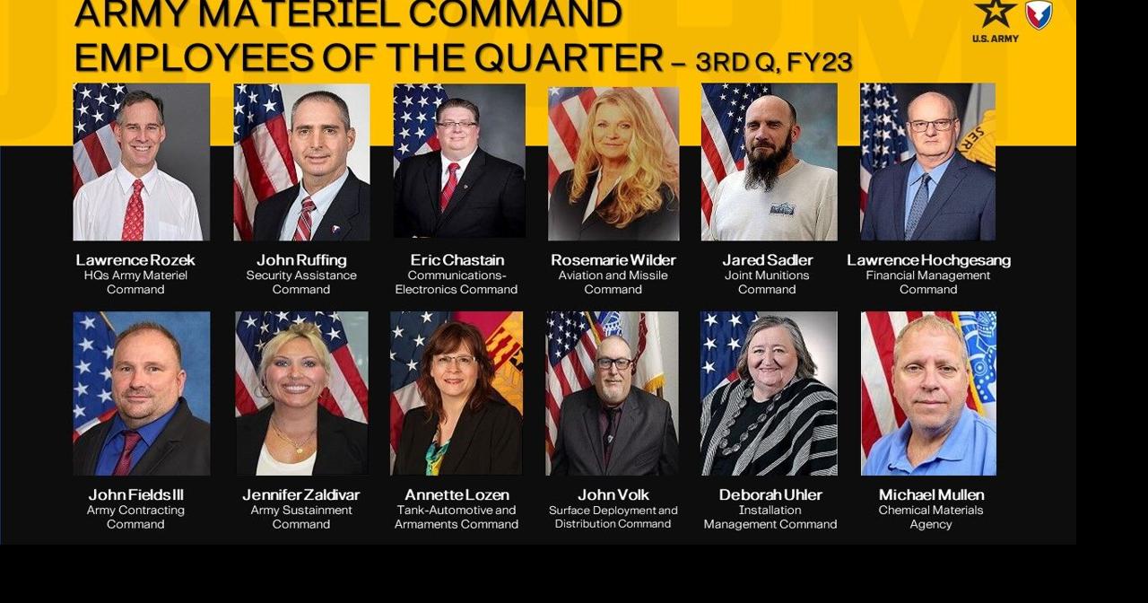 Army Materiel Command honors employees of quarter | Military Scene ...