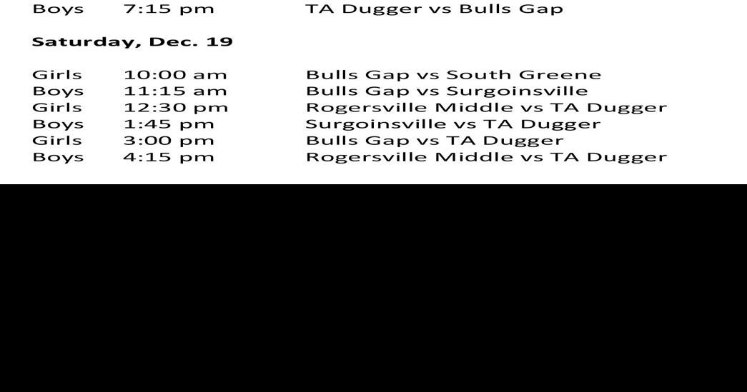 Bulls Gap JV Christmas Tournament Sports