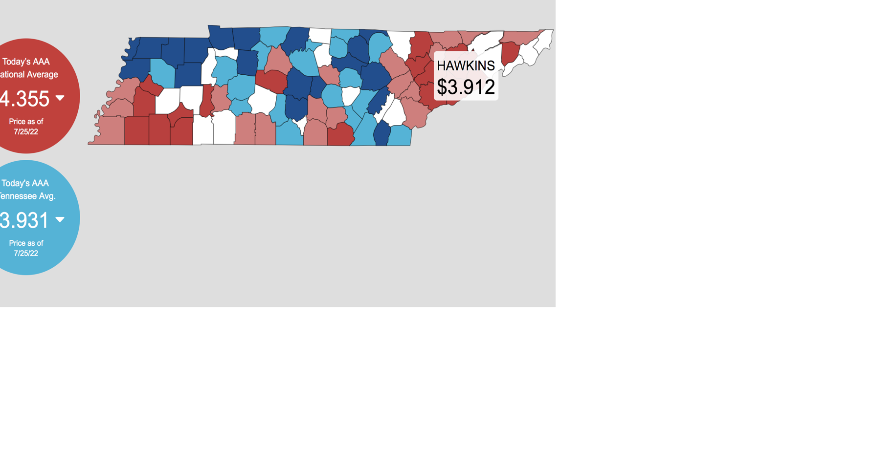 AAA TN gas price average falls below 4/gallon, 6th least expensive