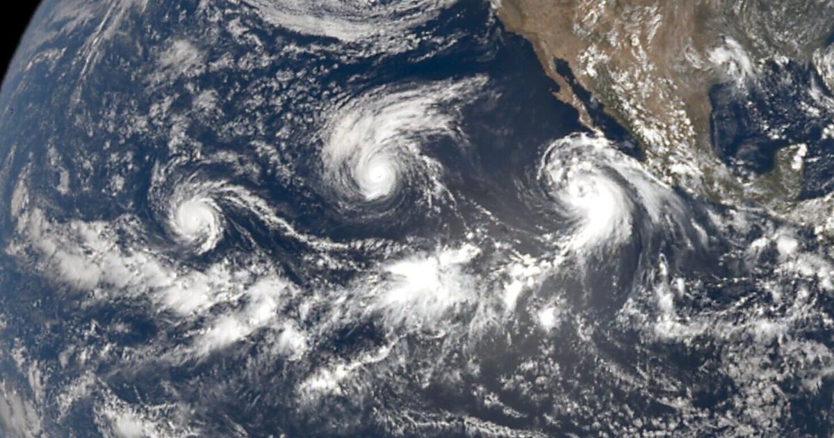 Rare moment 3 tropical cyclones in Pacific captured from space
