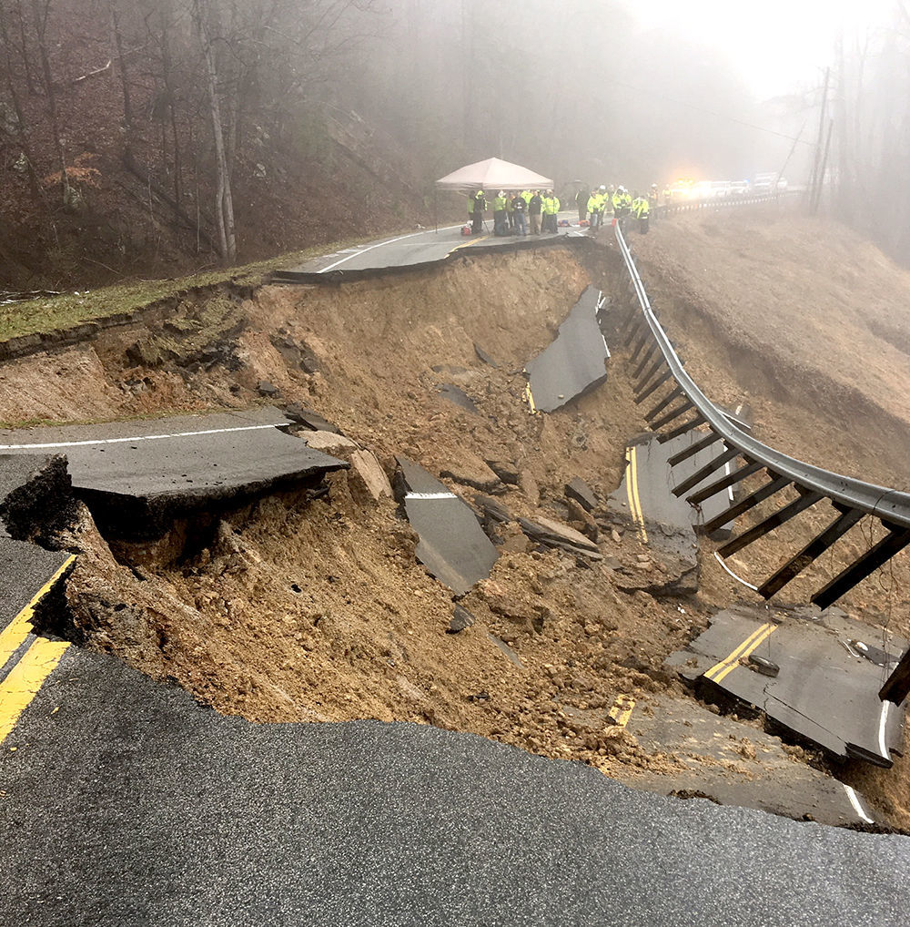 Massive Landslide Takes Out Both Lanes Of Hwy 70 South Of Clinch