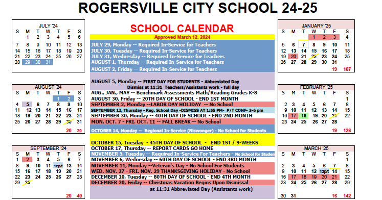 Rogersville City School BOE approves 2024-25 school year calendar | Education | therogersvillereview.com rogersville-city-school-boe-approves-2024-25-school-year-calendar-education-therogersvillereview-com