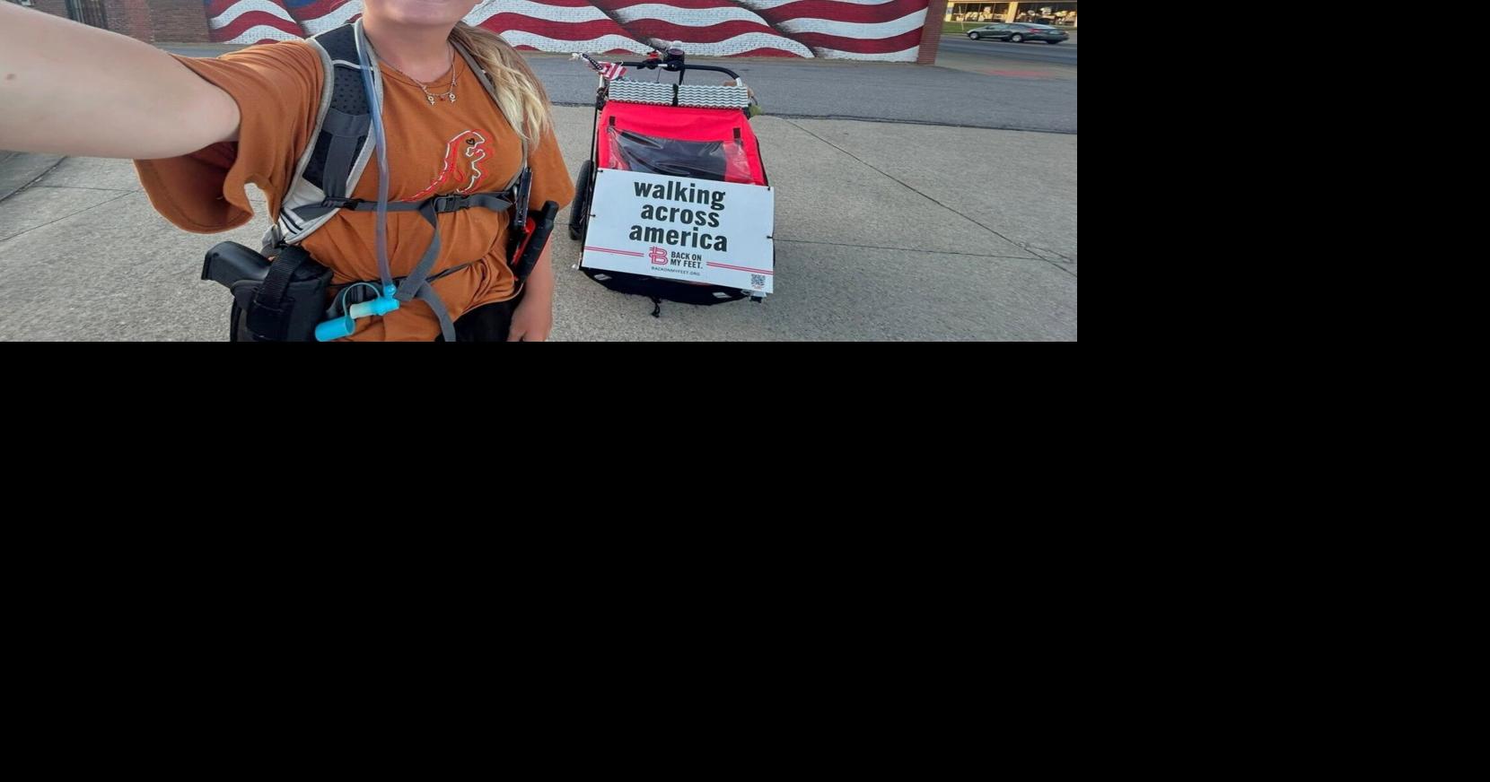 Woman treks 27 hours from Du Quoin to Belleville during Walk Across America