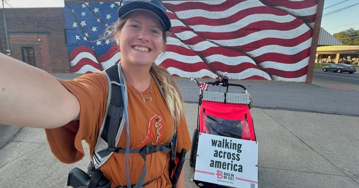 Woman treks 27 hours from Du Quoin to Belleville during Walk Across America