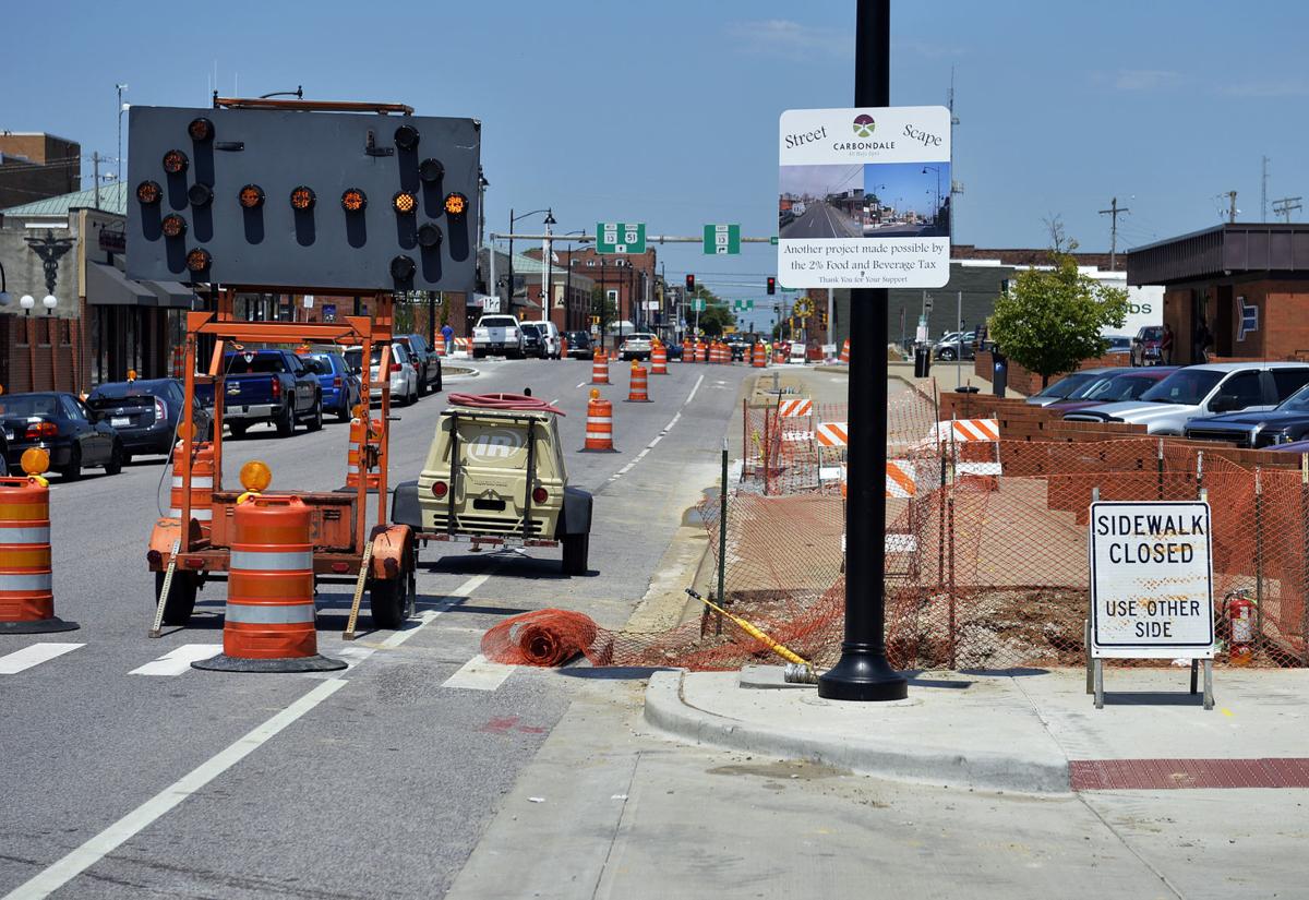 Downtown Carbondale construction will continue after Friday deadline