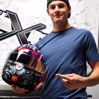 Sawalich racing with special helmet design for military tribute