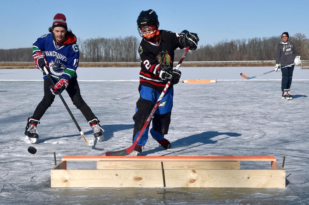 Photos Hockey, on a frozen pond, yes, in Southern Illinois