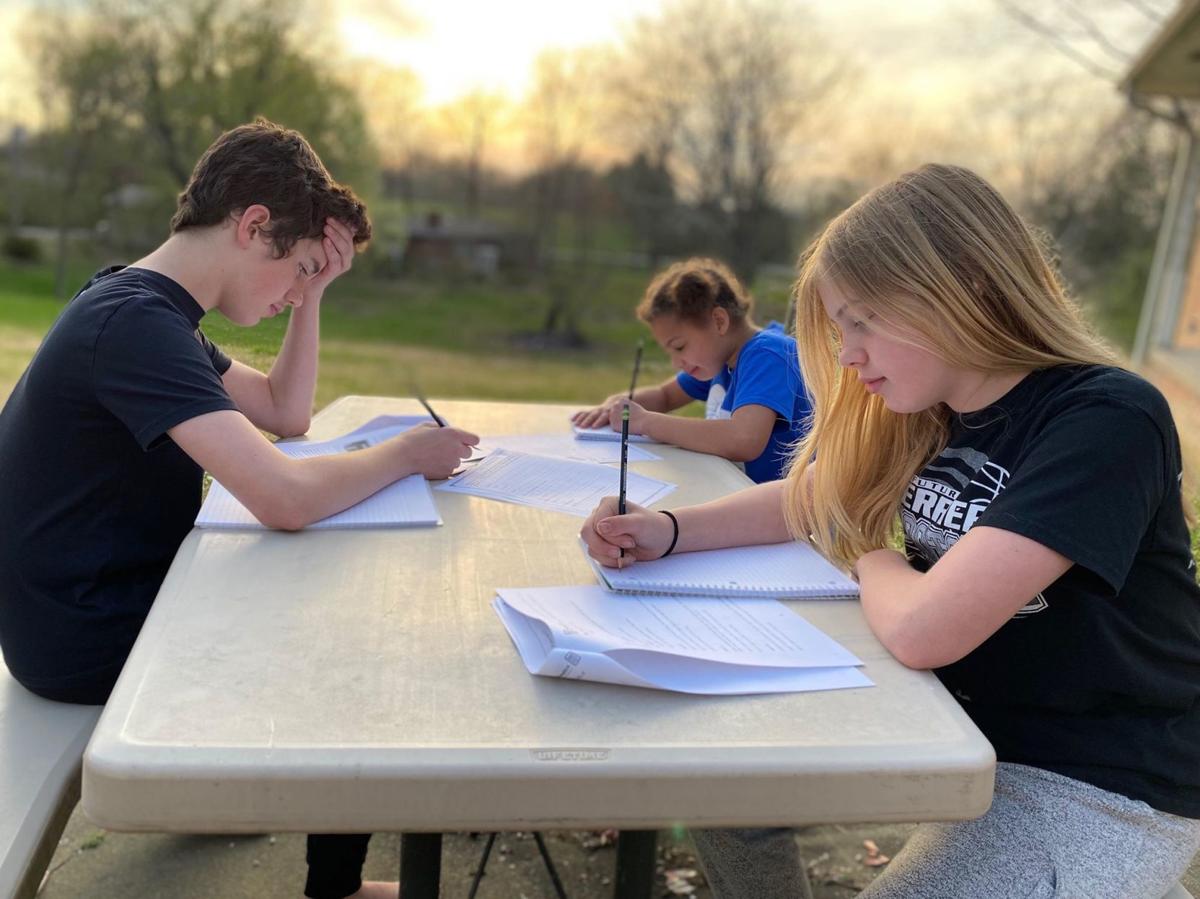 Students studying