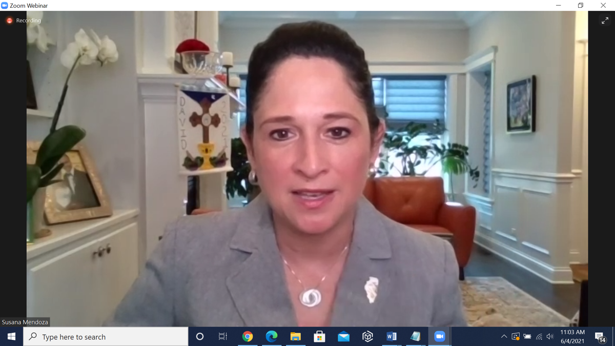 Illinois Comptroller Susana A. Mendoza Virtual Discussion Screenshot