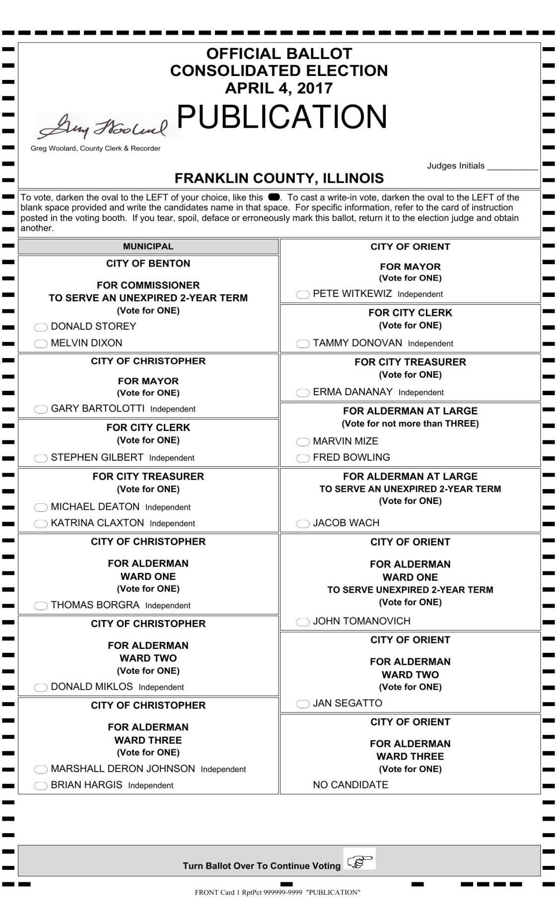 Franklin County Election Ballot 2024 - Bibby Cherice